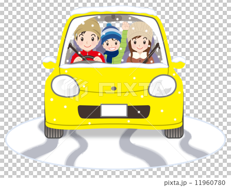 家庭和普通汽車冬天雪 11960780