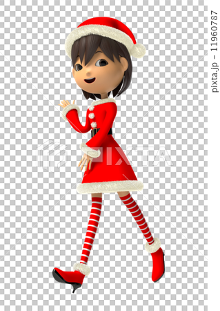 A woman to explain in Christmas costumes 11960787