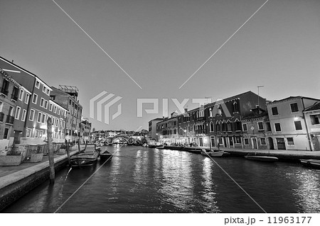 night view of venice in black and white 11963177