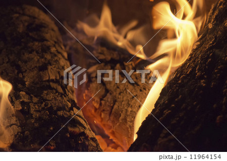 flames on wood embers detail flames on wood embers detail 11964154