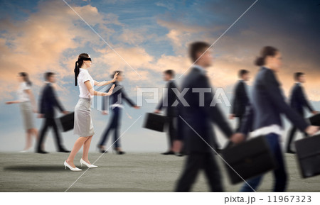 young blindfolded woman young blindfolded woman 11967323