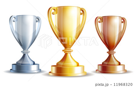 Vector gold, silver and bronze winners cup. Vector gold, silver and bronze winners cup. 11968320