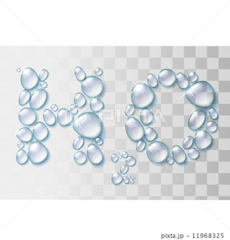 Transparent water drops H2O shape. 11968325