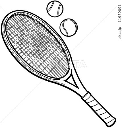 テニスボールとラケットのイラスト素材