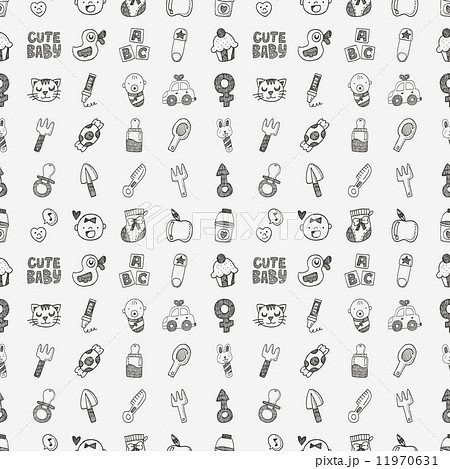 seamless doodle baby pattern 11970631