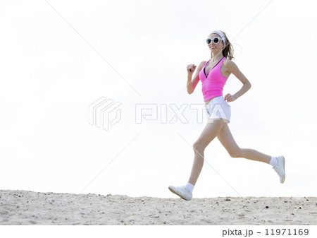 girl is engaged in sports jogging 11971169