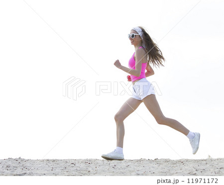 girl is engaged in sports jogging 11971172