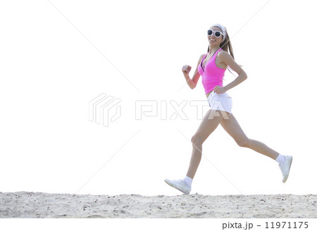 girl is engaged in sports jogging 11971175