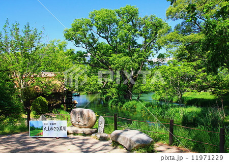 安曇野水車小屋の写真素材