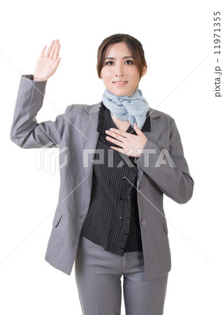business woman give you a gesture of swear 11971355