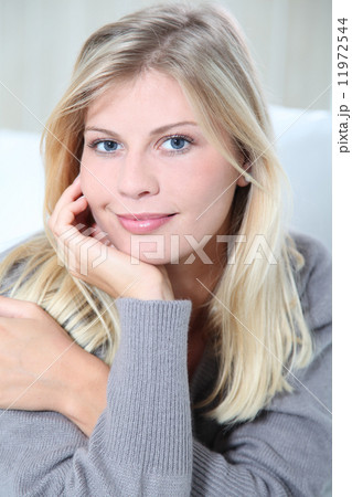 Closeup of beautiful blond woman 11972544