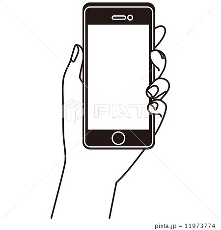 スマートフォンを持つ手 携帯電話のイラスト素材