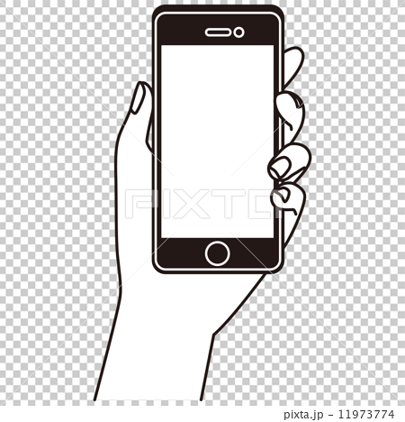 スマートフォンを持つ手 携帯電話のイラスト素材