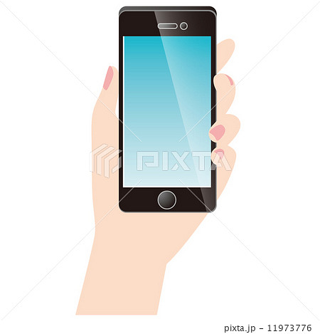 スマートフォンを持つ手 携帯電話のイラスト素材