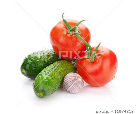Fresh ripe clean vegetables with water drops 11974818