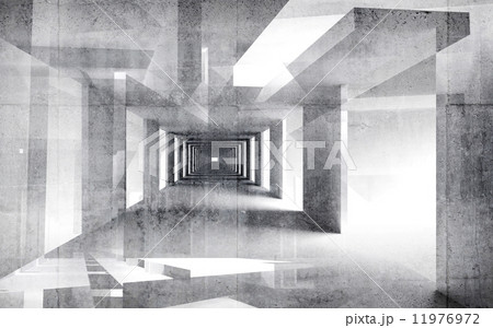 Abstract white concrete 3d interior with grungy walls 11976972