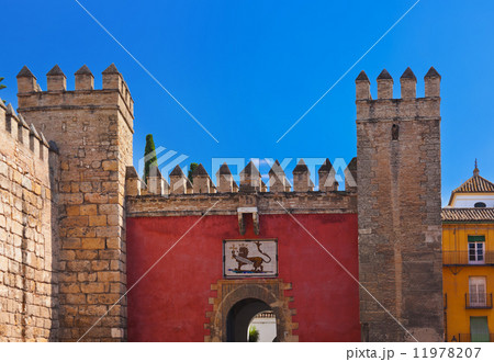 Gates to Real Alcazar Gardens in Seville Spain Gates to Real Alcazar Gardens in Seville Spain 11978207