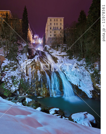 Waterfall in Mountains ski resort Bad Gastein Austria 11978561