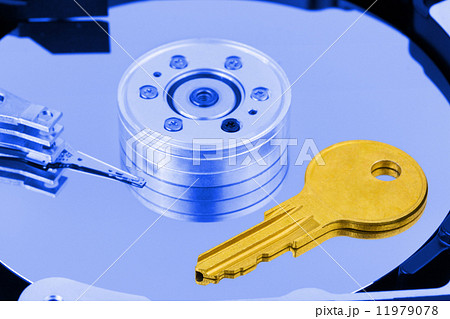 Key on computer hdd disk Key on computer hdd disk 11979078