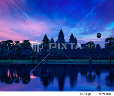 Angkor Wat famous Cambodian landmark on sunrise Angkor Wat famous Cambodian landmark on sunrise 11979400