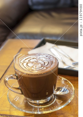 hot chocolate on wood table hot chocolate on wood table 11979480