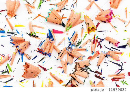 Background of multicolor pencil shavings Background of multicolor pencil shavings 11979822