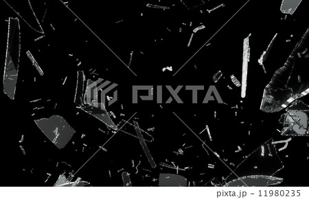 Shattered and splitted glass Pieces over black Shattered and splitted glass Pieces over black 11980235