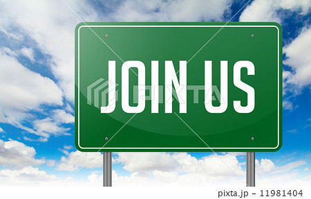 Join Us on Green Highway Signpost. Join Us on Green Highway Signpost. 11981404