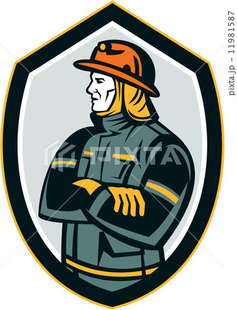 firefighters shield clipart vector