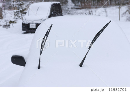 雪に埋もれた乗用車 11982701