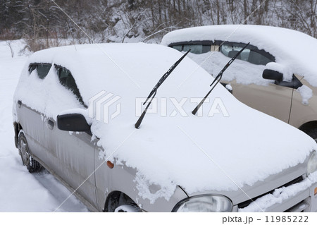 雪に埋もれた乗用車 11985222
