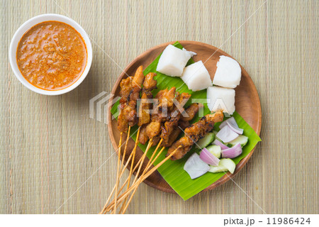 chicken satay shot from top down 11986424