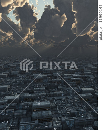 Future City under Storm Clouds Future City under Storm Clouds 11990145