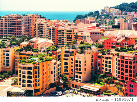 View of Fontvieille architecture. Principality of Monaco 11991071