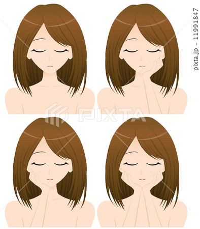 女性 上半身・正面イラスト 4パターン 11991847