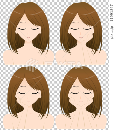 女性 上半身・正面イラスト 4パターン 11991847