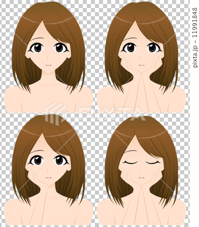 女性 上半身・正面イラスト 4パターン 11991848