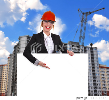 Engineer woman with  poster 11995872
