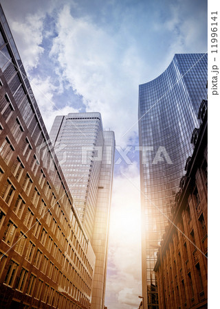 office skyscrapers in the sun 11996141