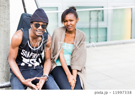 African couple in city 11997338