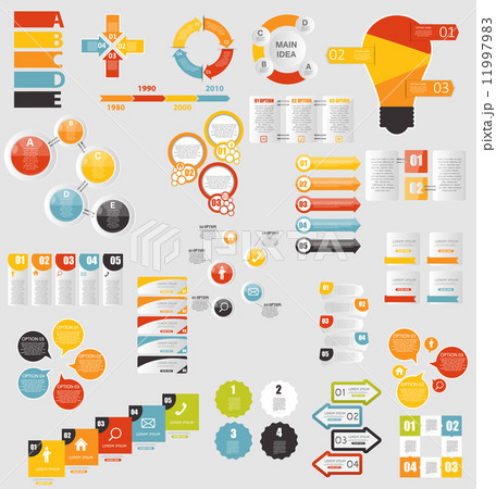 Mega Collection of Flat Infographic Templates for Business Vecto 11997983