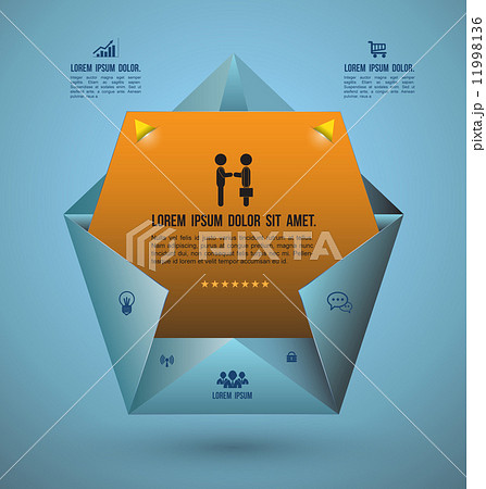 Origami paper template for business concept 11998136