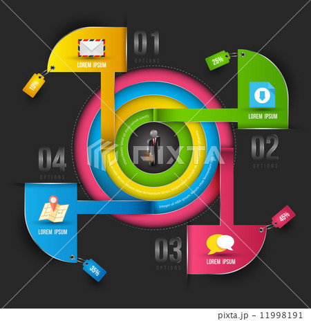 Abstract business infographics options template.  11998191