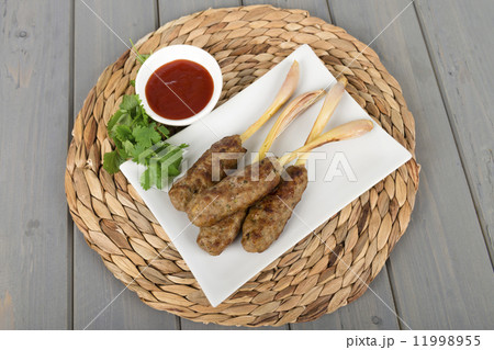 Nem Nuong Xa - Vietnamese minced pork lemongrass skewers. Nem Nuong Xa - Vietnamese minced pork lemongrass skewers. 11998955