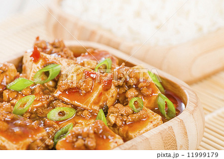 Mapo Tofu - Tofu and minced pork cooked with chili bean paste, fermented black beans and chili oil. Mapo Tofu - Tofu and minced pork cooked with chili bean paste, fermented black beans and chili oil. 11999179