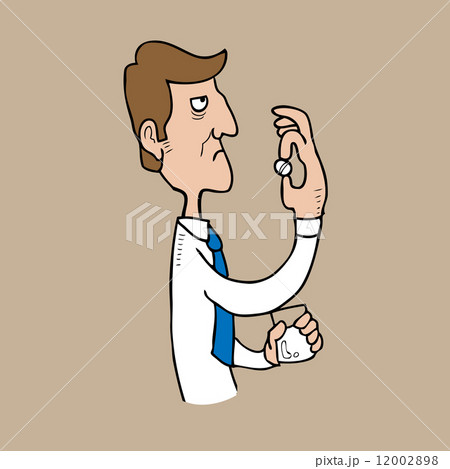 Axiety man taking pill 12002898