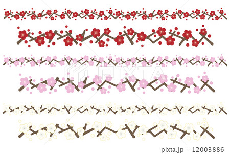 梅ライン 3色のイラスト素材 1036