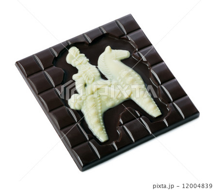 Gift bar of mixed chocolate, isolated on white 12004839