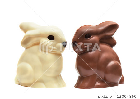 Delicious chocolate bunnies isolated on white Delicious chocolate bunnies isolated on white 12004860