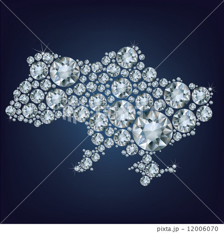 Vector illustration map of Ukraine made from diamonds  12006070